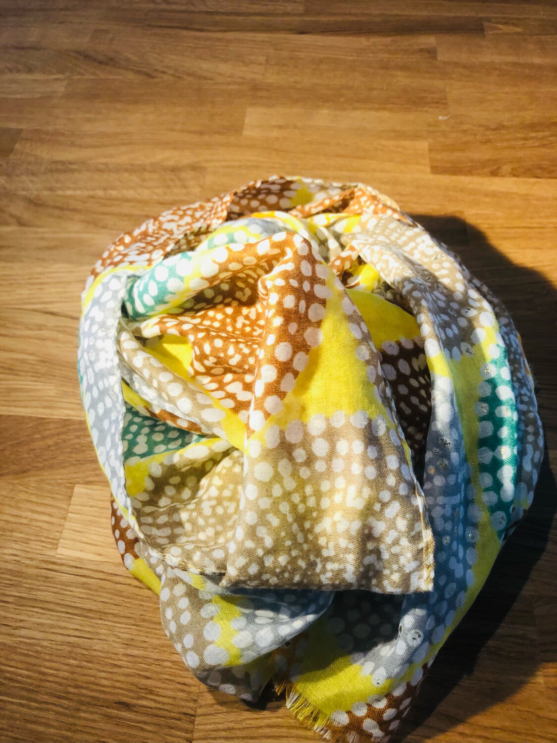 Sjaal geel/oranje/groen/beige/bruin
