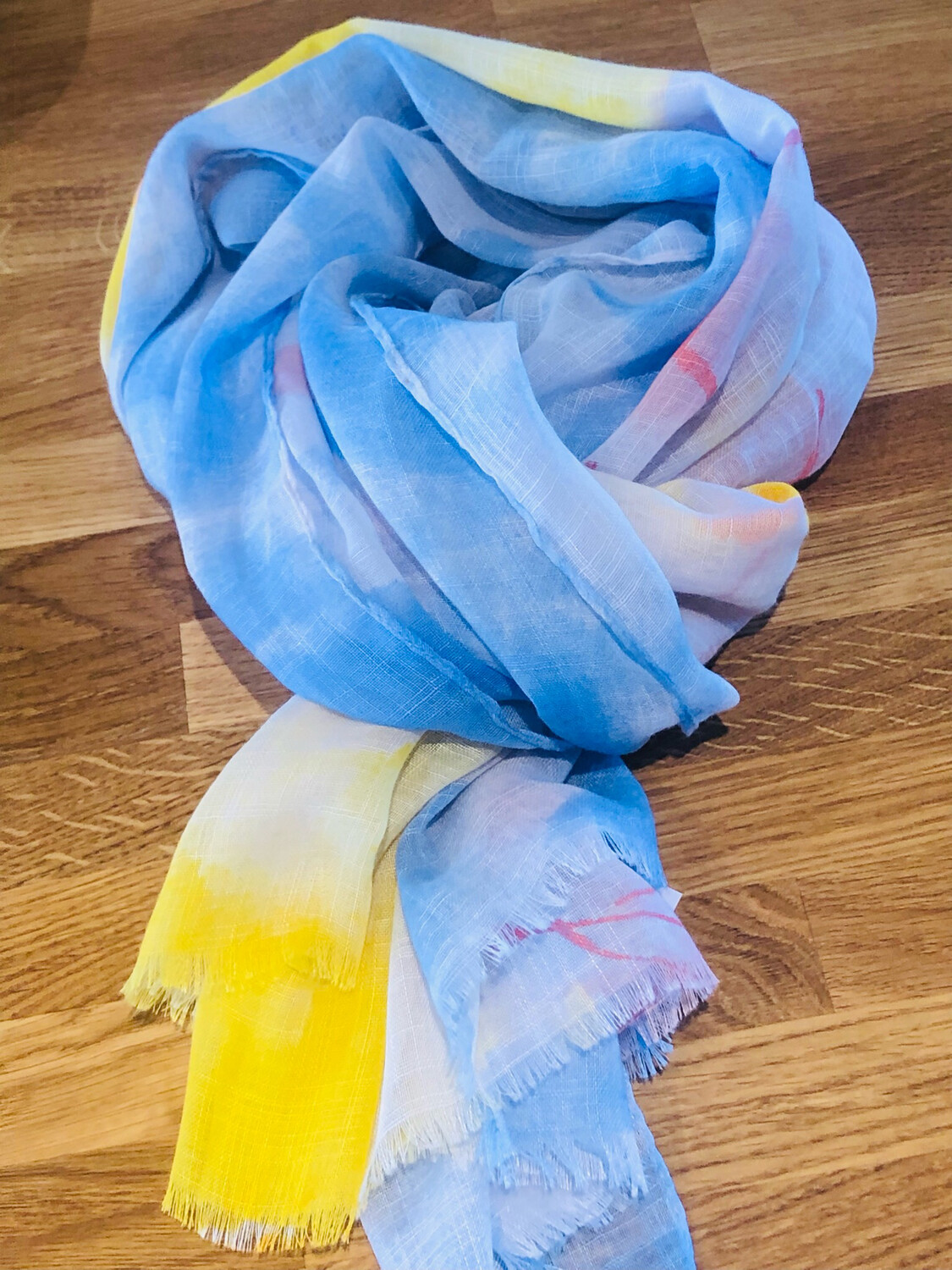 Sjaal Licht Blauw /geel