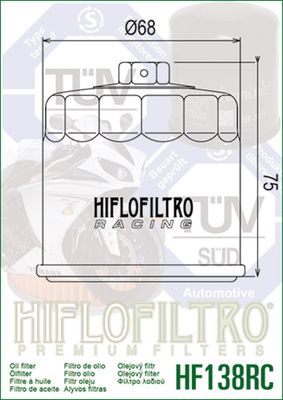 HIFLOFILTRO Racing Oliefilter - HF138RC