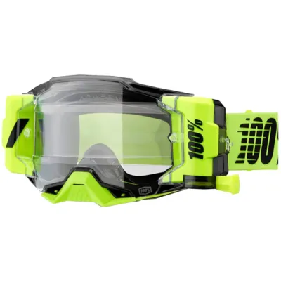 100% Crossbril Armega Forecast Neon Yellow - Clear lens