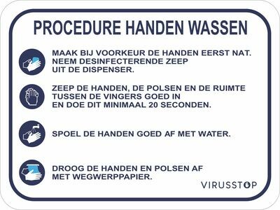 Info Bord: Procedure handen wassen