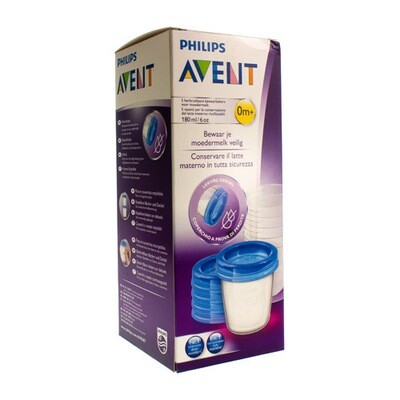 AVENT VIA NATURAL SET BEWAARBEKER 180ML AVENT VIA NATURAL SET BEWAARBEKER 180ML
