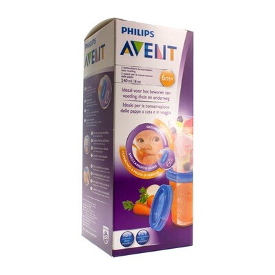 AVENT VIA NATURAL SET BEWAARBEKER 240ML AVENT VIA NATURAL SET BEWAARBEKER 240ML