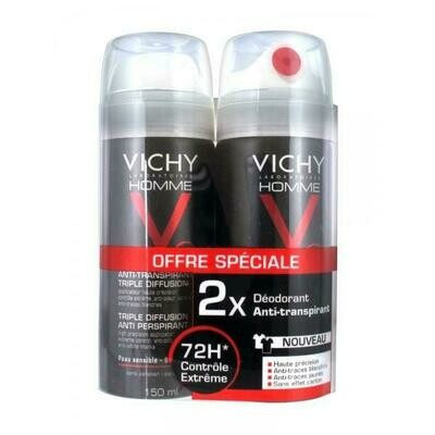 VICHY HOMME DEO TRI-SPRAY 72H DUO 2X150ML VICHY HOMME DEO TRI-SPRAY 72H DUO 2X150ML