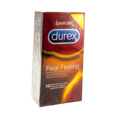 DUREX REAL FEELING LATEX FREE CONDOMS 10 DUREX REAL FEELING LATEX FREE CONDOMS 10
