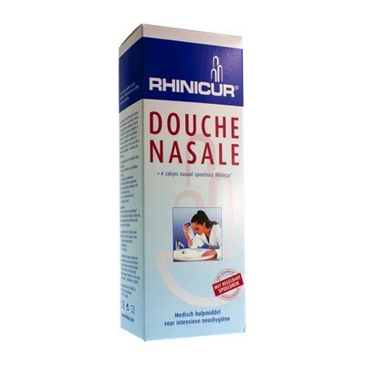 RHINICUR DOUCHE NASALE + 4 ZAKJES SPOELZOUT RHINICUR DOUCHE NASALE + 4 ZAKJES SPOELZOUT
