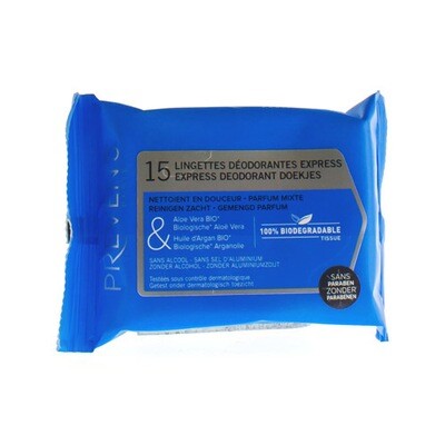 PREVEN'S TISSUE DEODORANT ZAKJE 1X15 PREVEN'S TISSUE DEODORANT ZAKJE 1X15