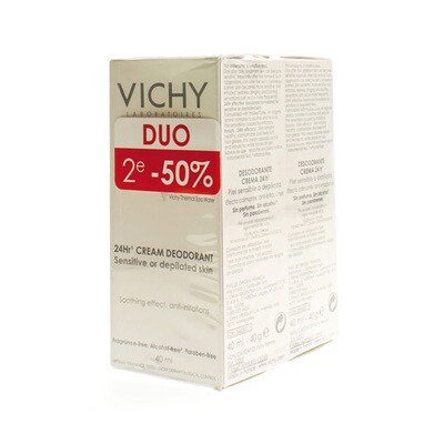 VICHY DEO GEV. H-GEEPILEERD CREME 24U DUO 2X40ML VICHY DEO GEV. H-GEEPILEERD CREME 24U DUO 2X40ML