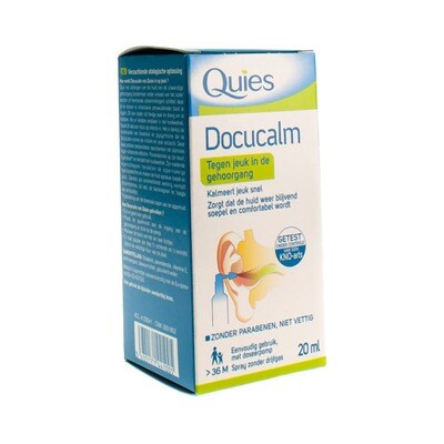 QUIES DOCUCALM TEGEN JEUK GEHOORGANG SPRAY 20ML QUIES DOCUCALM TEGEN JEUK GEHOORGANG SPRAY 20ML