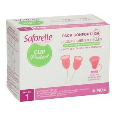 SAFORELLE CUP PROTECT MENSTRUATIE CUPS T1 2 SAFORELLE CUP PROTECT MENSTRUATIE CUPS T1 2