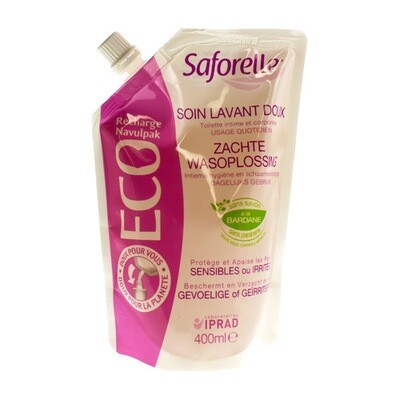SAFORELLE ZACHTE WASVERZORGING ECO NAVUL.400ML SAFORELLE ZACHTE WASVERZORGING ECO NAVUL.400ML