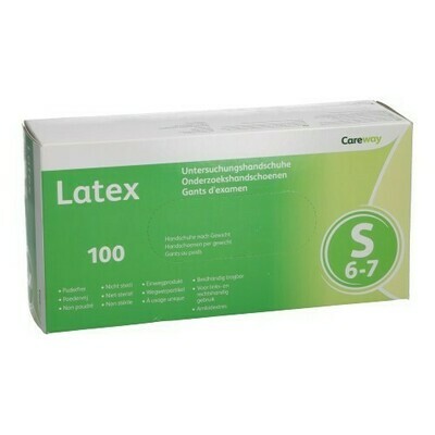 CAREWAY HANDSCHOENEN LATEX S N/STER PDR/VR 100 CAREWAY HANDSCHOENEN LATEX S N/STER PDR/VR 100