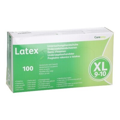 CAREWAY HANDSCHOENEN LATEX XL N/STER PDR/VR 100 CAREWAY HANDSCHOENEN LATEX XL N/STER PDR/VR 100