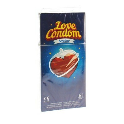 LOVE CONDOM SENSITIVE CONDOOMS MET GLIJMIDDEL 6 LOVE CONDOM SENSITIVE CONDOOMS MET GLIJMIDDEL 6