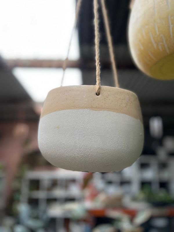 Hanging planter textured two toned desert