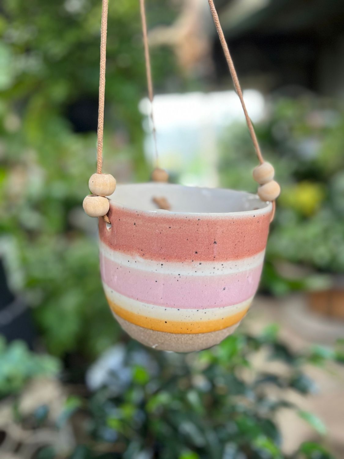 Hanging planter Pink and yellow shades