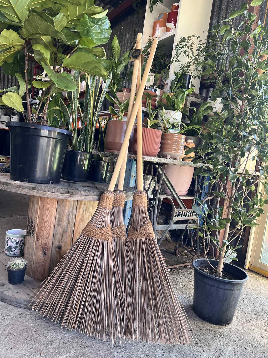Straw broom