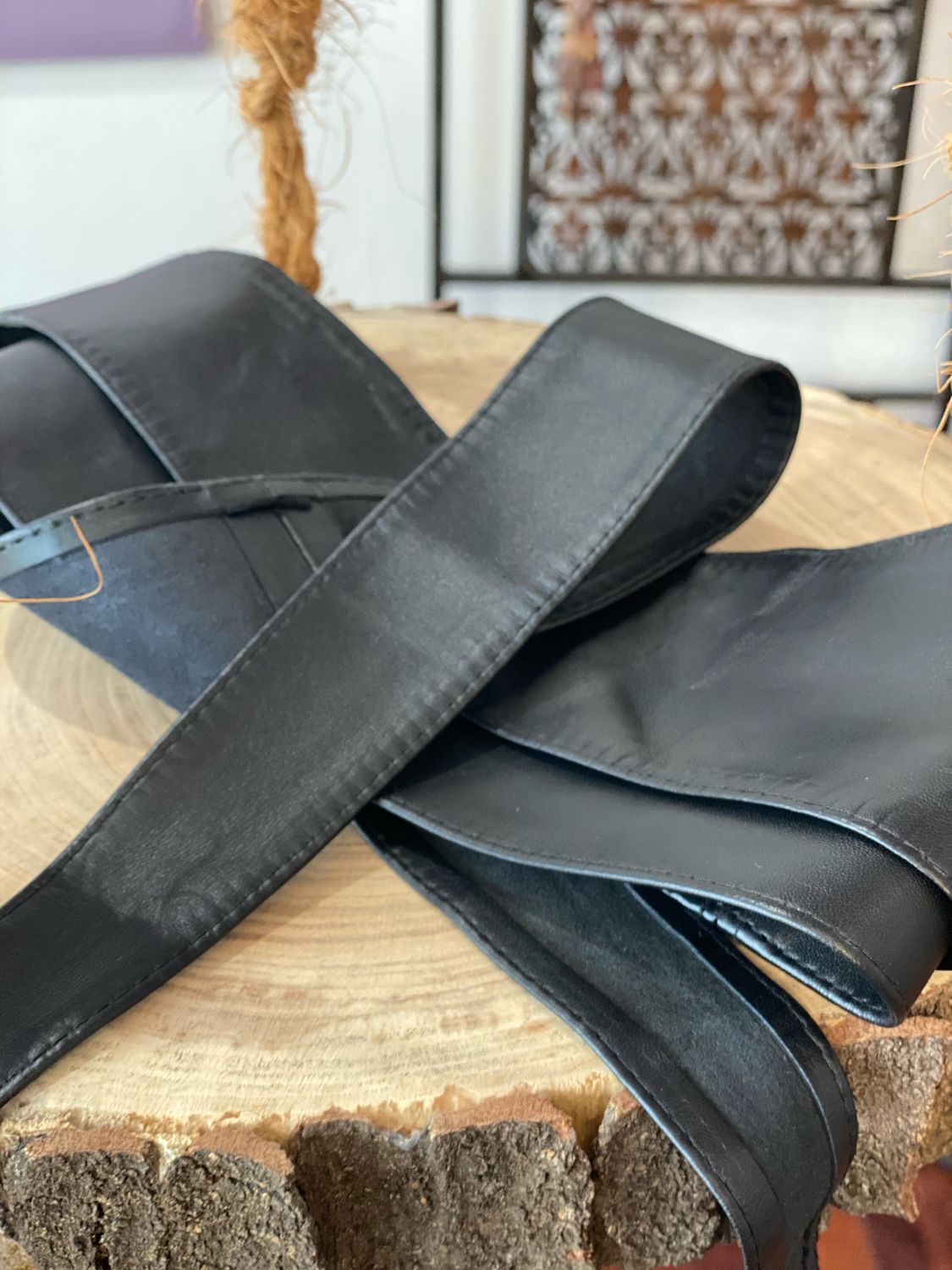 Cintura in pelle a fascia