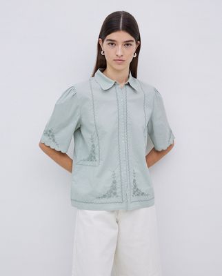 Camicia cotone con ricami