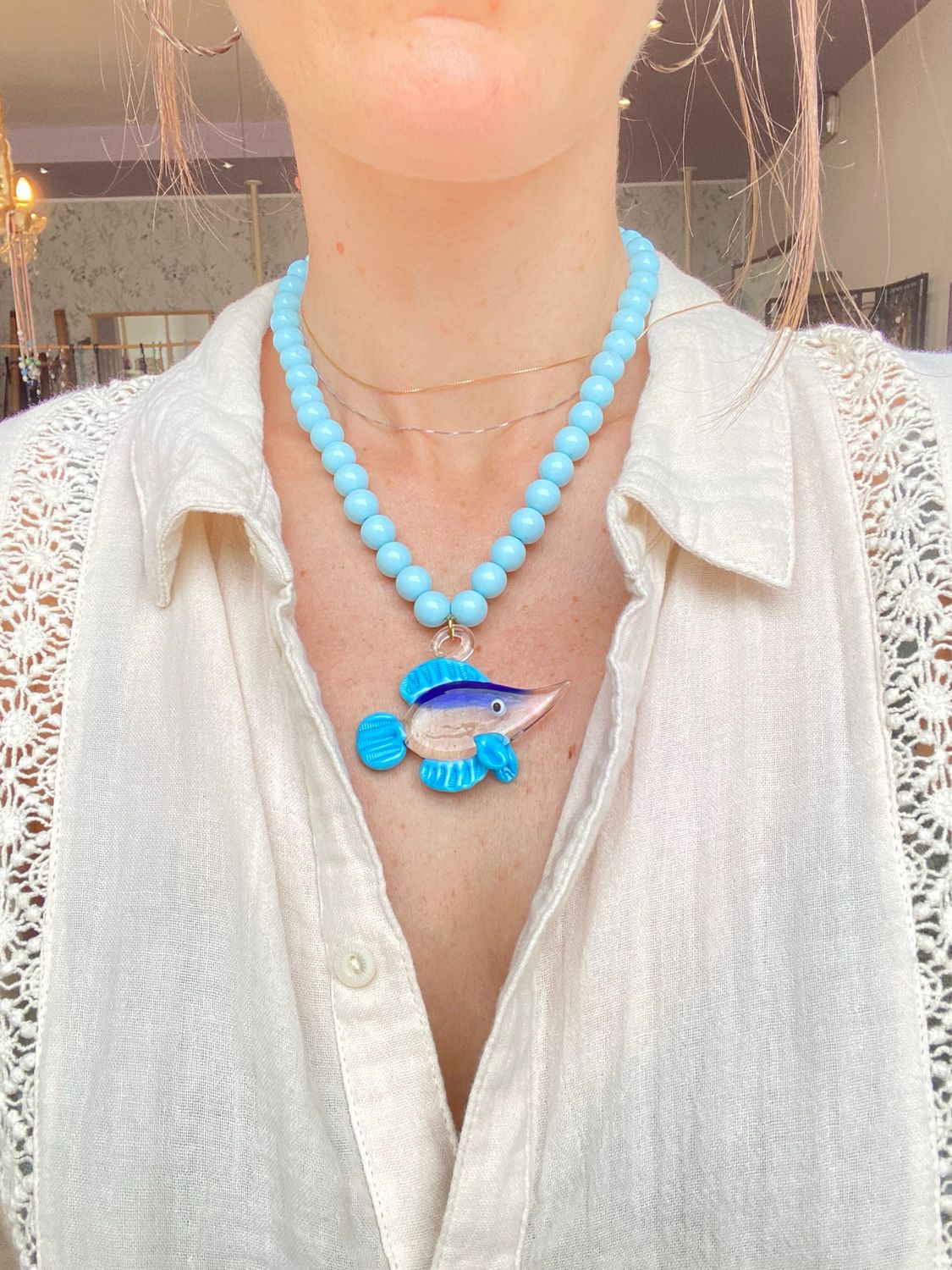 Collana con 🐟 in vetro