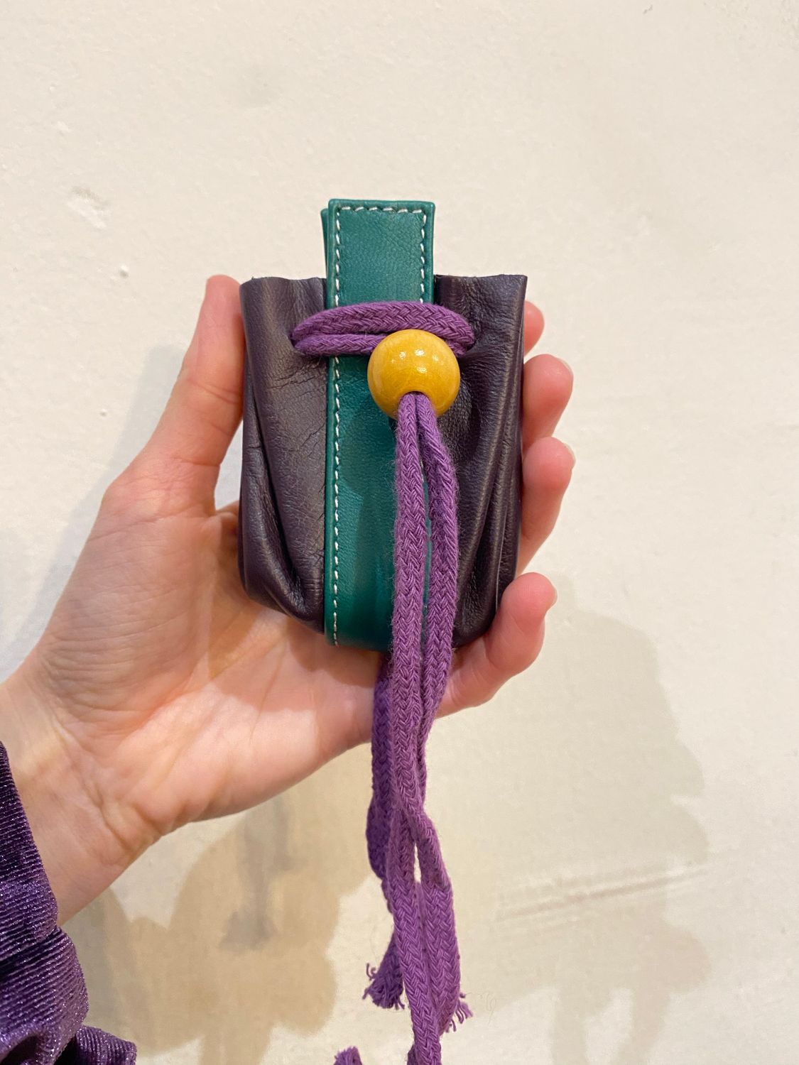 Portamonete a sacchettino in pelle