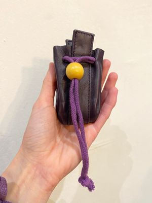 Portamonete a sacchettino in pelle