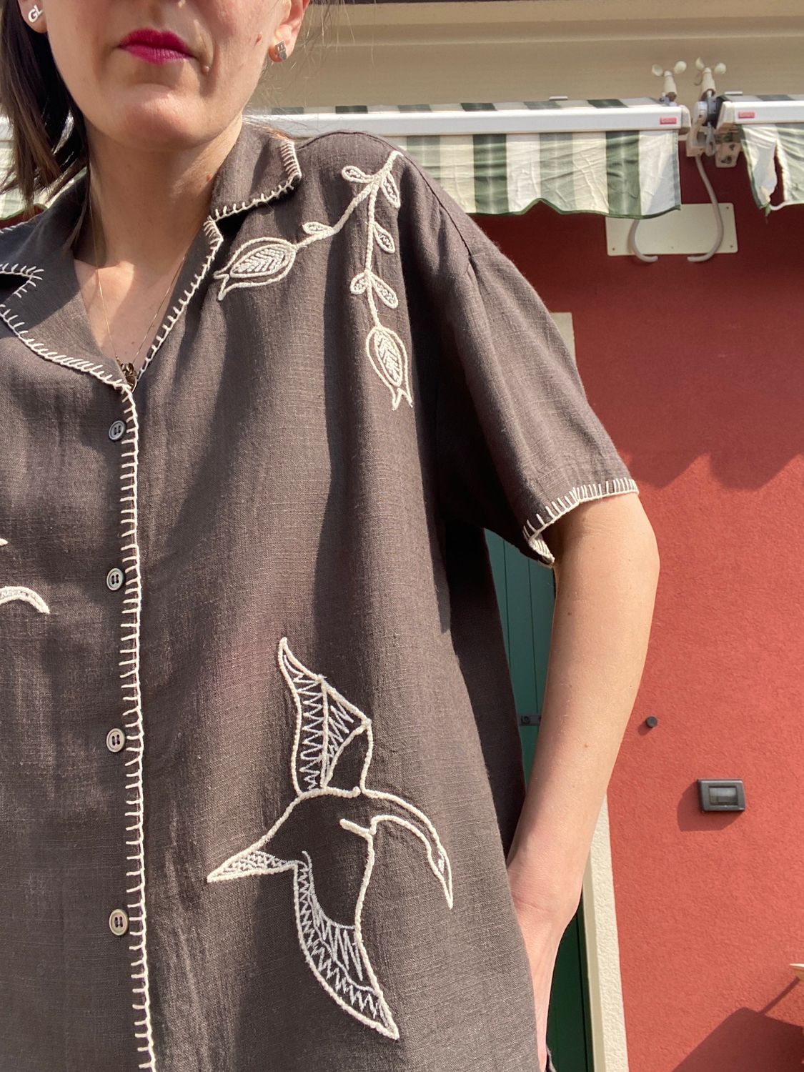 Camicia viscosa e lino Greta