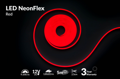 Neon Flex (6mm x 12mm) - Red (5m)