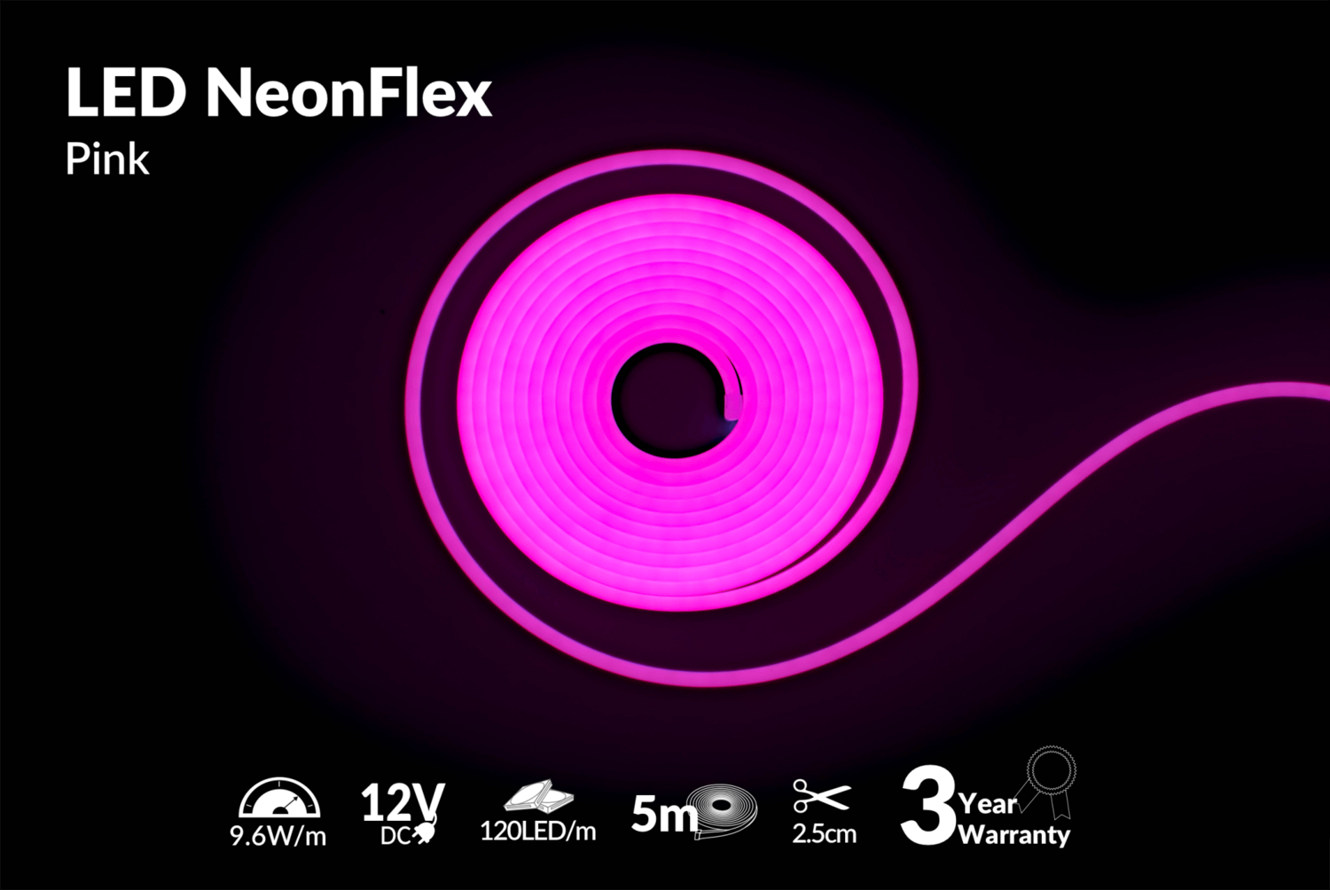 Neon Flex (6mm x 12mm) - Pink (5m)