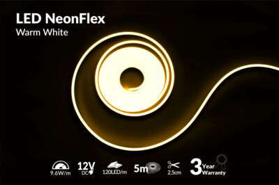 Neon Flex (6mm x 12mm) - Warm White (5m)