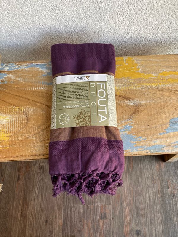 FOUTA DHOTI GARDEN earth 90*160 cm, Bio-Baumwolle FOUTA DHOTI GARDEN earth 90*160 cm, Bio-Baumwolle