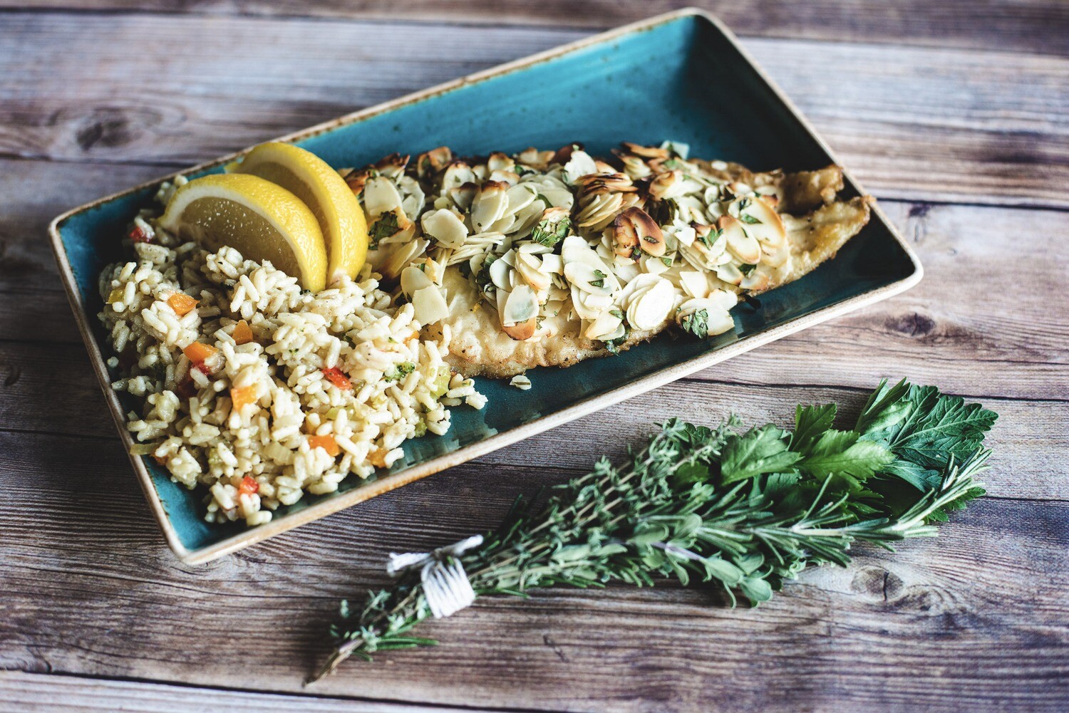 Filet de sole amandine avec couscous