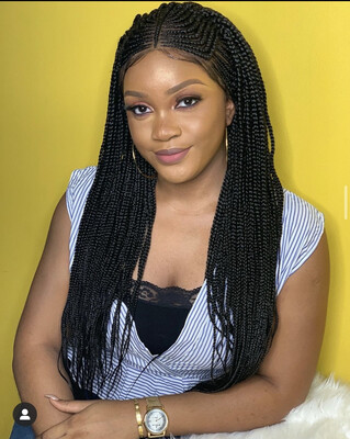 Lace Frontal Braided Wig  20 Inches
