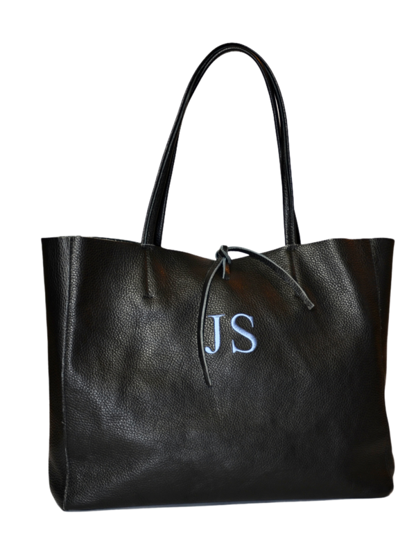 Italiensicher Designer Ledershopper mit persönlichem Monogramm