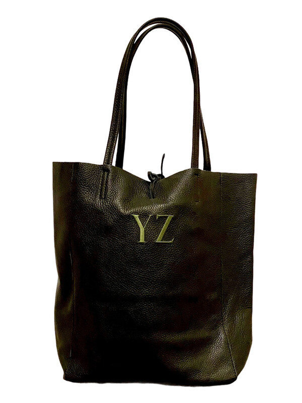 Italiensicher Designer Ledershopper mit persönlichem Monogramm