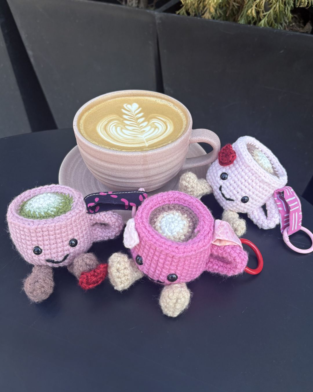 DUA DC Cup Bag Charm – Handmade Crochet Coffee &amp; Matcha Charm