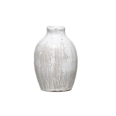 Sml.White Vase Lines 