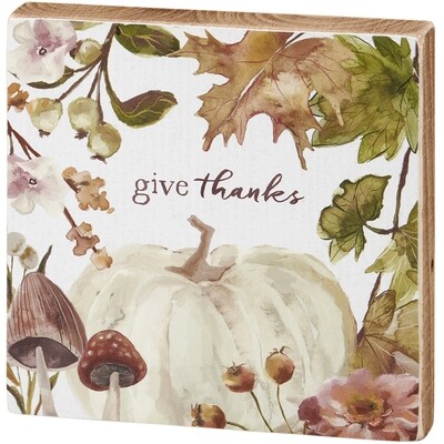 Give Thanks Block Sign
