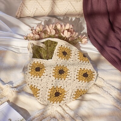 Sunflower Crochet Tote