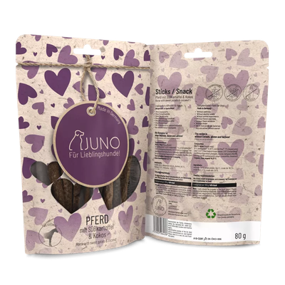 Juno PFERD / STICKS mit Bio Süßkartoffel & Bio Kokos Juno PFERD / STICKS mit Bio Süßkartoffel & Bio Kokos