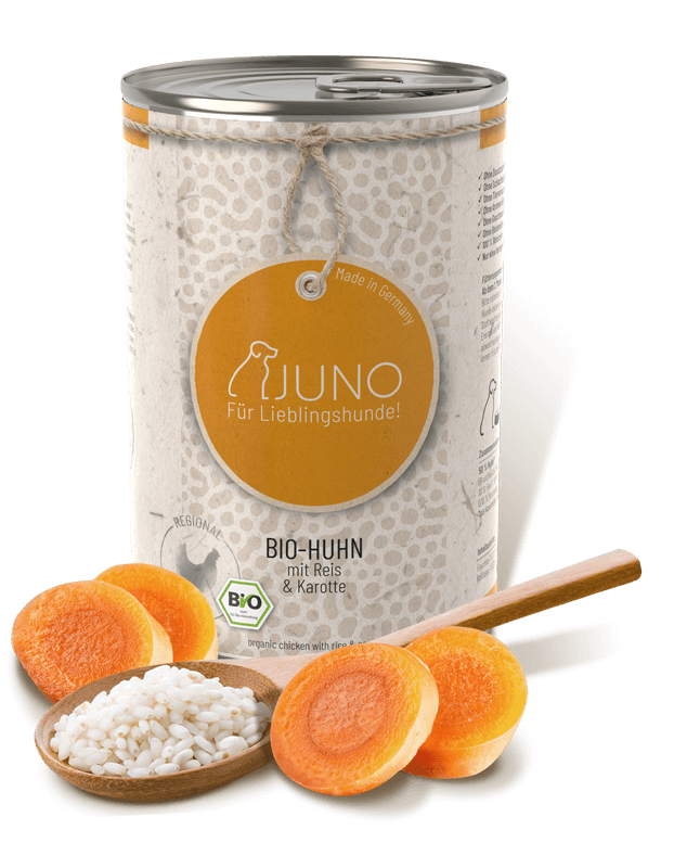Juno - BIO-HUHN mit Bio Reis & Bio Karotte 800g Juno - BIO-HUHN mit Bio Reis & Bio Karotte 800g