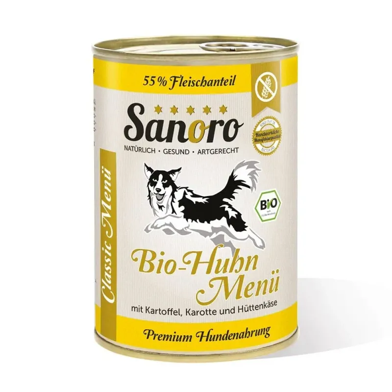 Sanoro Menü Classic vom Bio-Huhn 400g Sanoro Menü Classic vom Bio-Huhn 400g