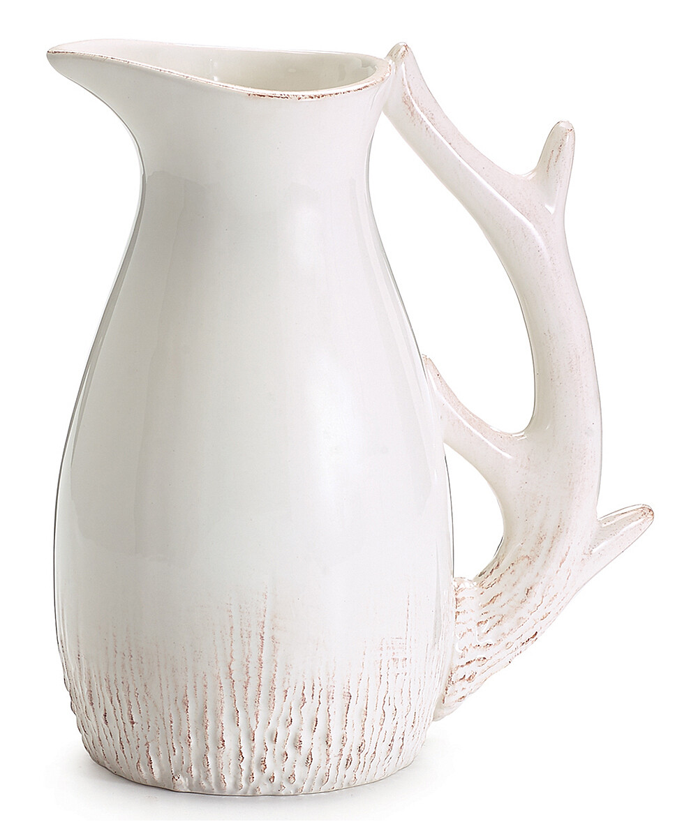 White Ceramic Deer Pitcher-2356-HEM