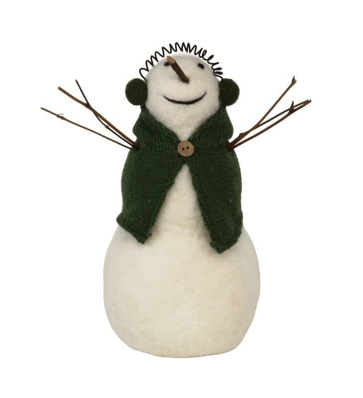 Snowman w/ Green Sweater Earmuffs - 1526 - HEM