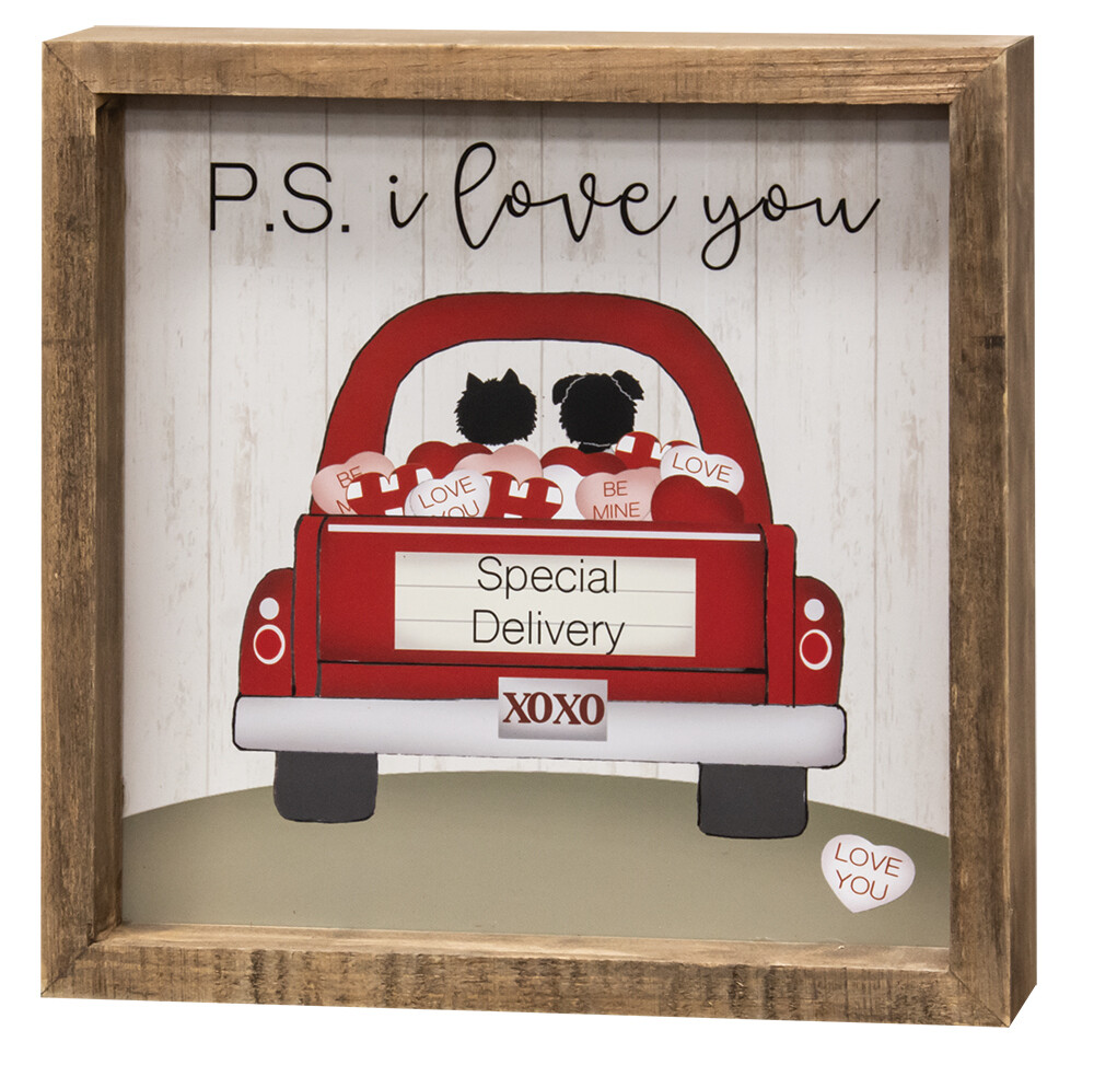 P.S. I Love You Framed Sign - 1601 - HEM