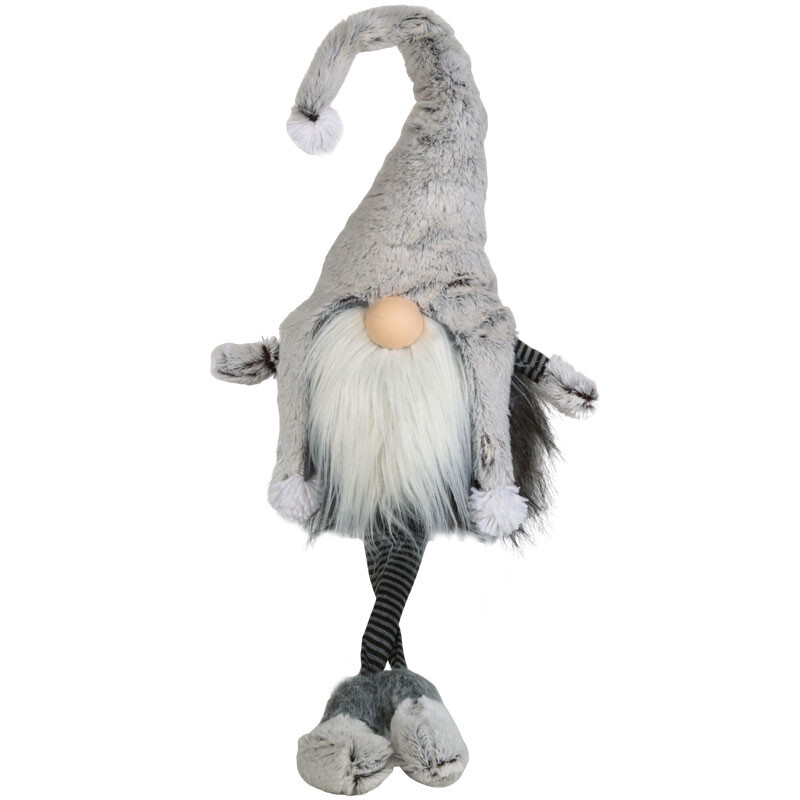 Lg Grey Furry Gnome Dangle Leg-1523-HEM