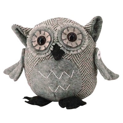 Plush Grey Owl 7"-1522-HEM
