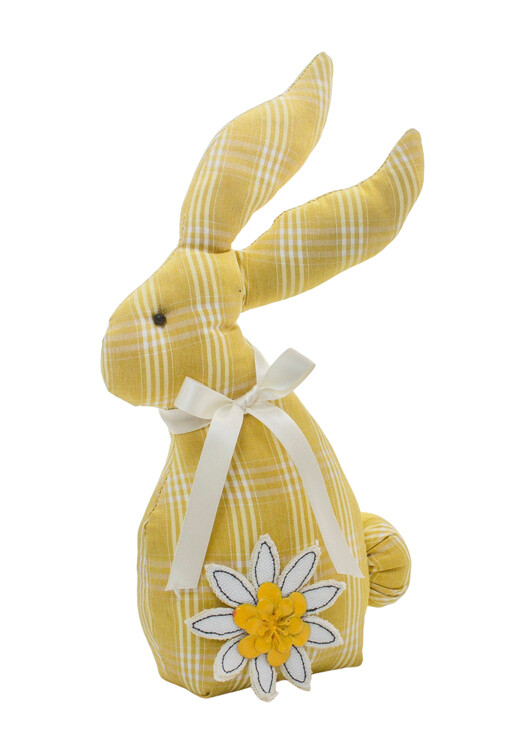 Yellow Check Bunny with Daisy - 1889 - HEM