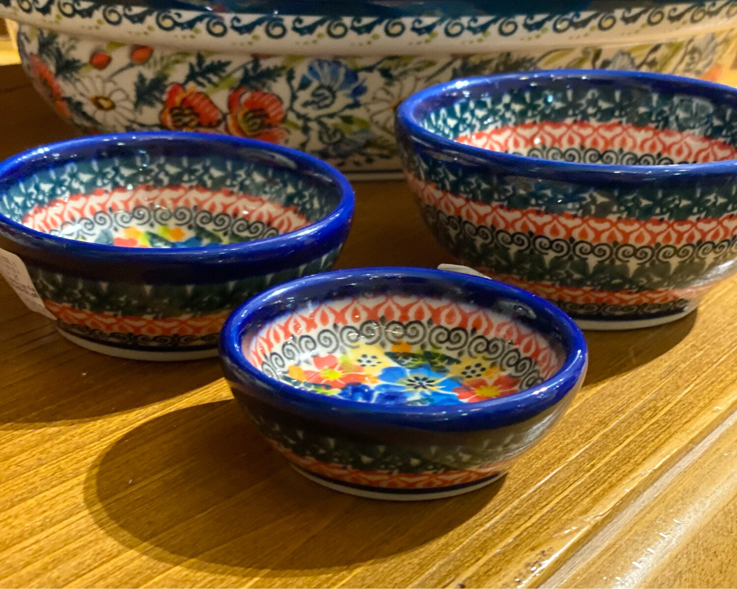 Polish pottery mini bowl set of 3 - Laurel