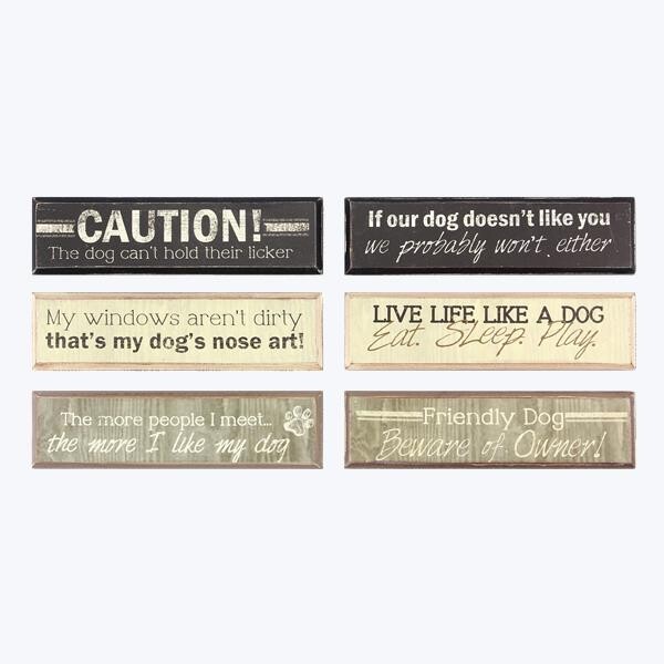 Wood Dog Block Signs - 1660 - HEM